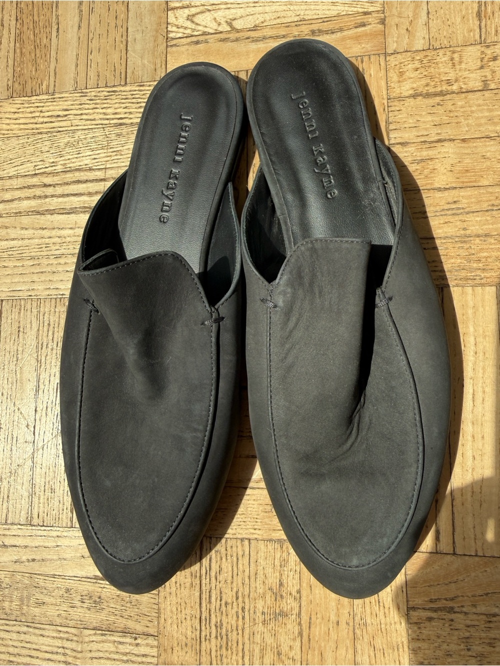 Jenni Kayne Womens Slip-On Mule in Black Nubuck sz8